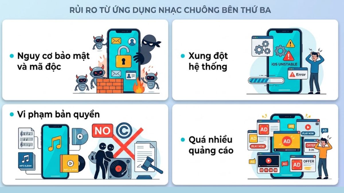 Không dùng ứng dụng cài nhạc chuông bên thứ ba