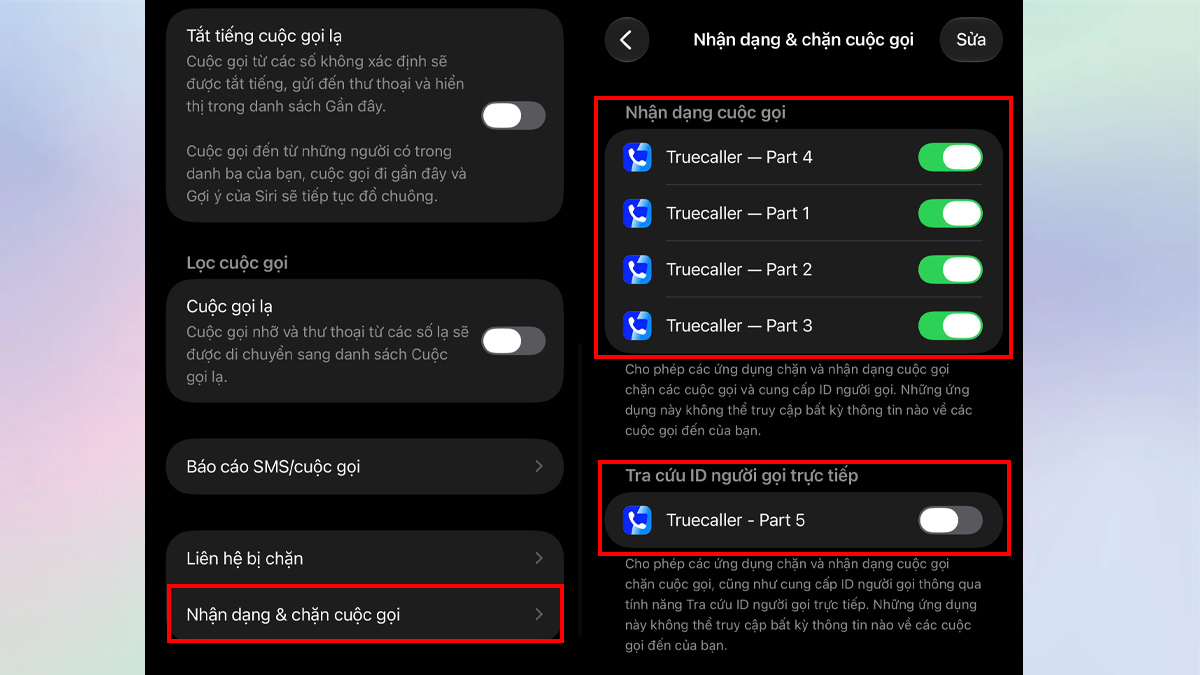 Sử dụng ứng dụng Truecaller lọc spam - bước 2,3,4