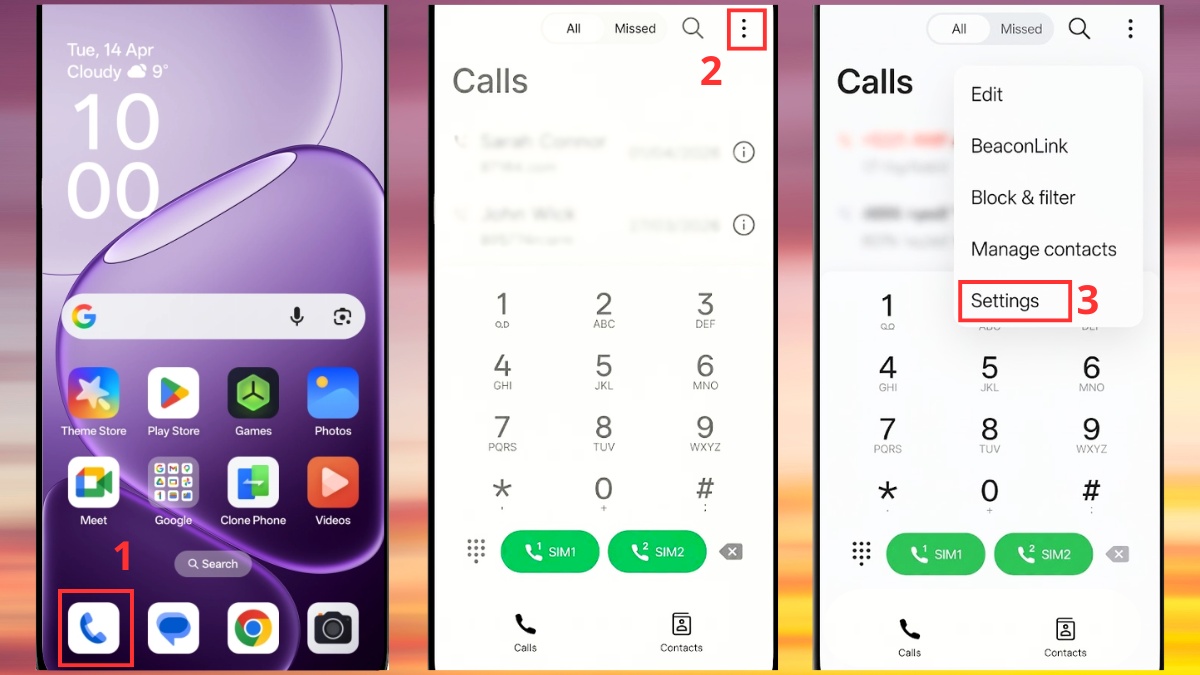 Cách thêm thủ công vào danh sách chặn trên OPPO - bước 1