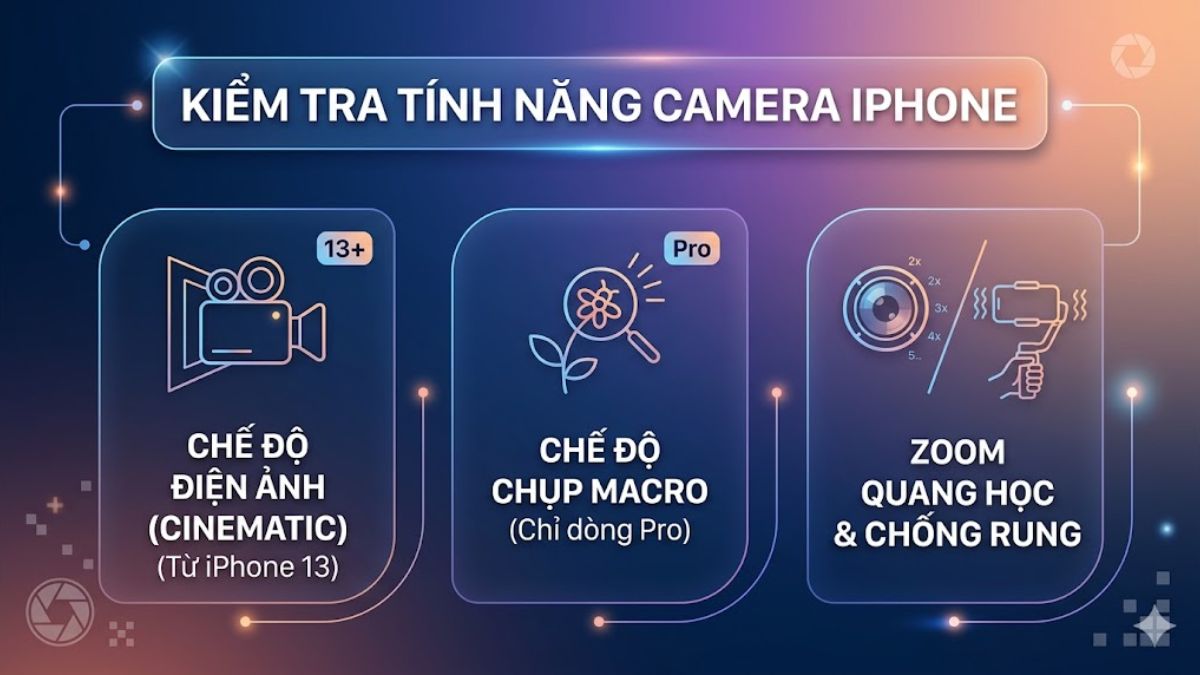 Cách check camera iPhone an toàn - kiểm tra các tính năng chuyên sâu