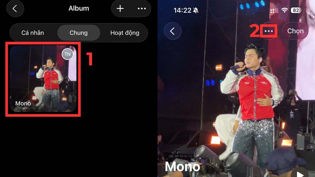 Cách quản lý Album đã chia sẻ (xem người tham gia) - bước 1