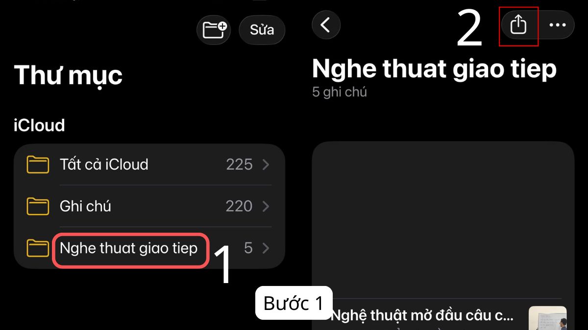 Cách gửi lời mời cộng tác trên Thư mục - bước 1