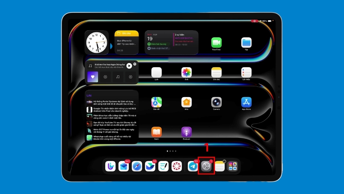 Cách chia sẻ iCloud gia đình trên iPad - bước 1