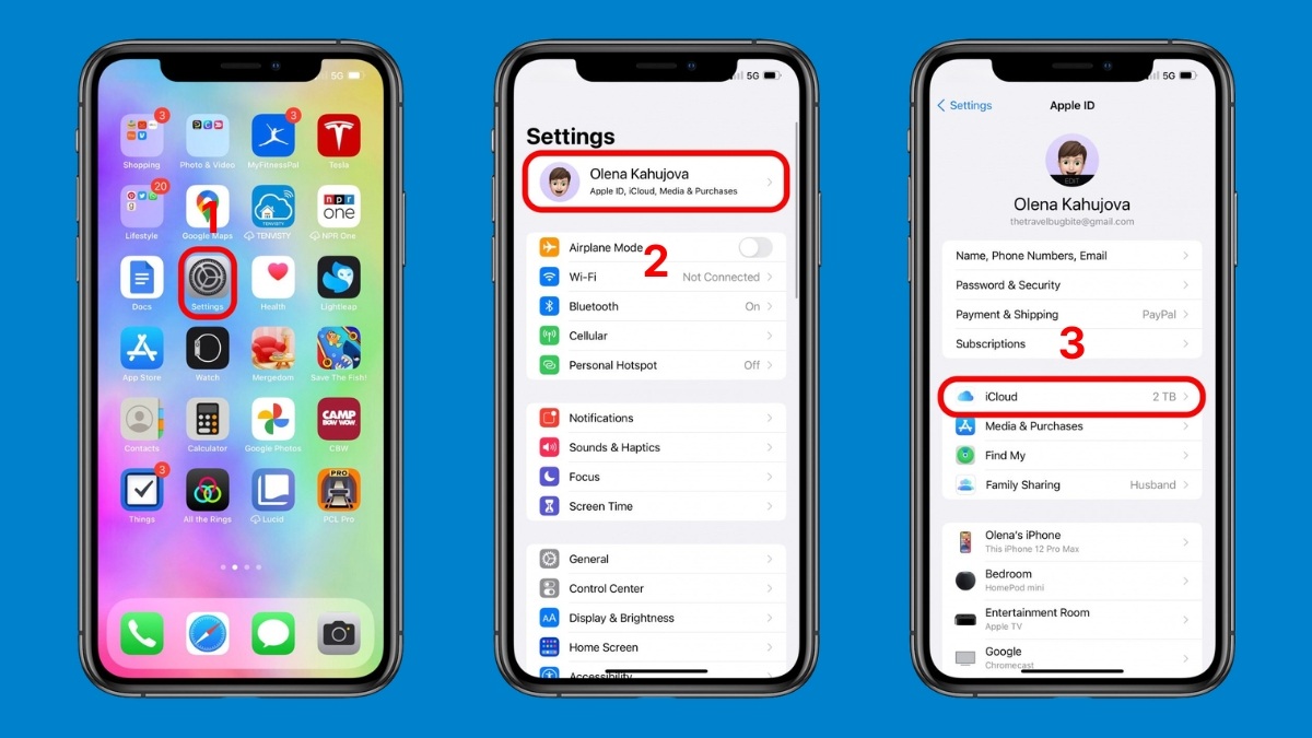 Cách kiểm tra dung lượng iCloud gia đình đang dùng trên iPhone - bước 1