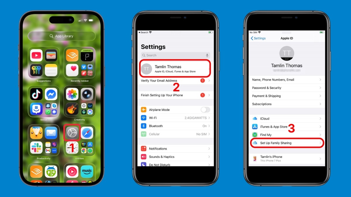 Cách chia sẻ iCloud gia đình trên iPhone - bước 1