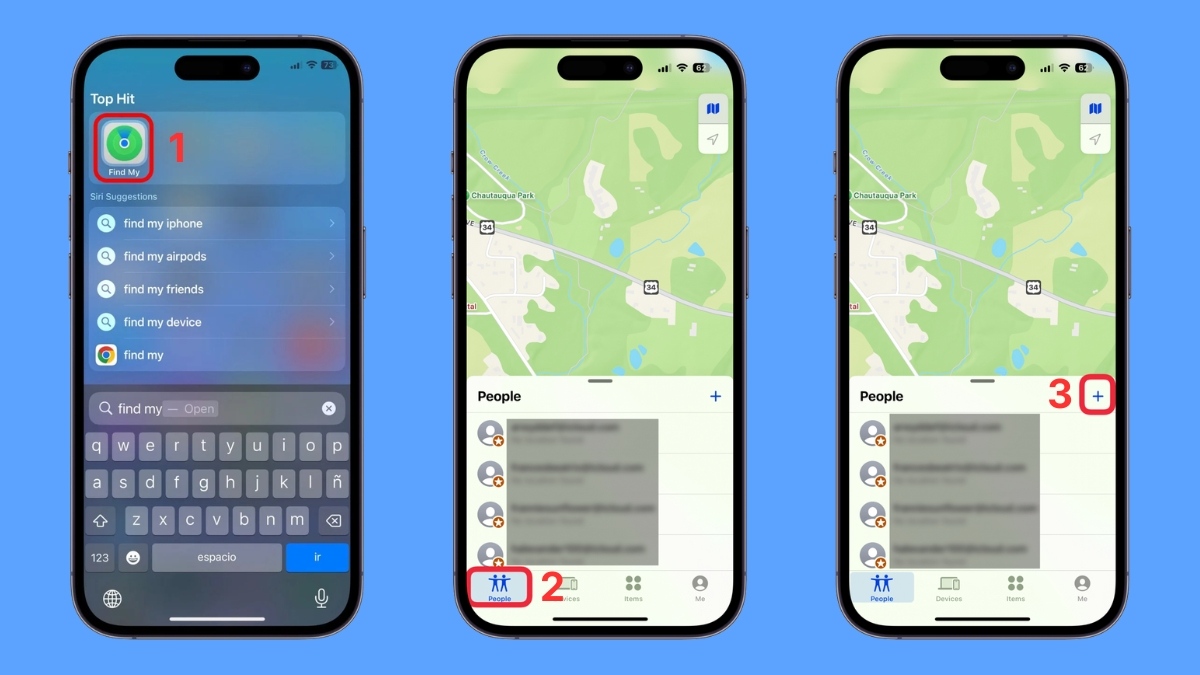 Chia sẻ vị trí với các thuê bao trong Danh bạ - bước 1