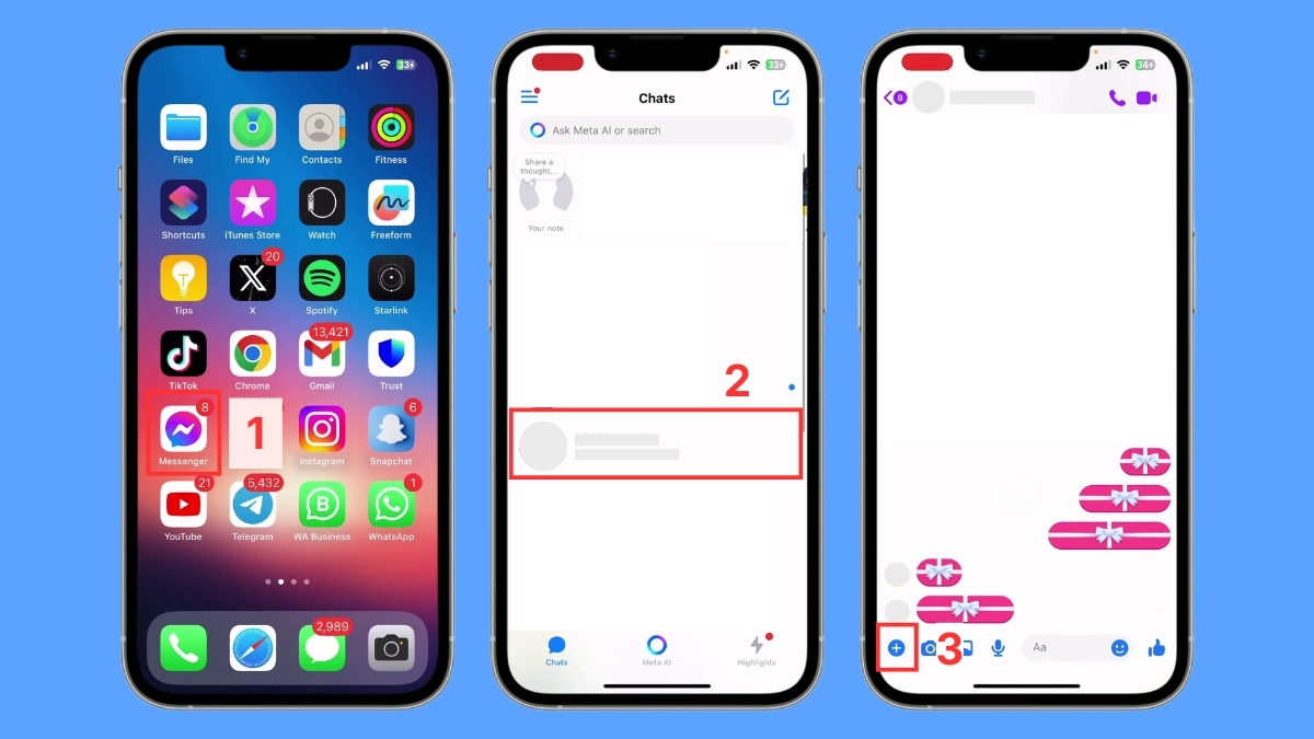 Cách chia sẻ vị trí trên iPhone qua Messenger - bước 1