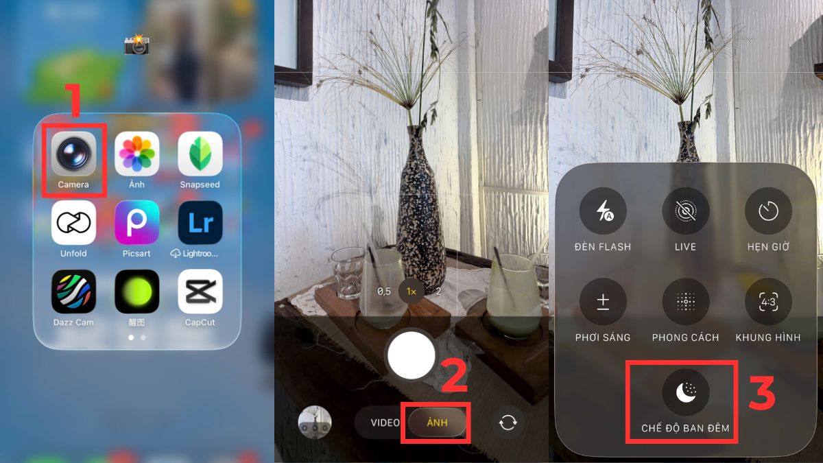 Cách chỉnh camera iPhone 13 Pro Max đẹp bằng tính năng Night Mode