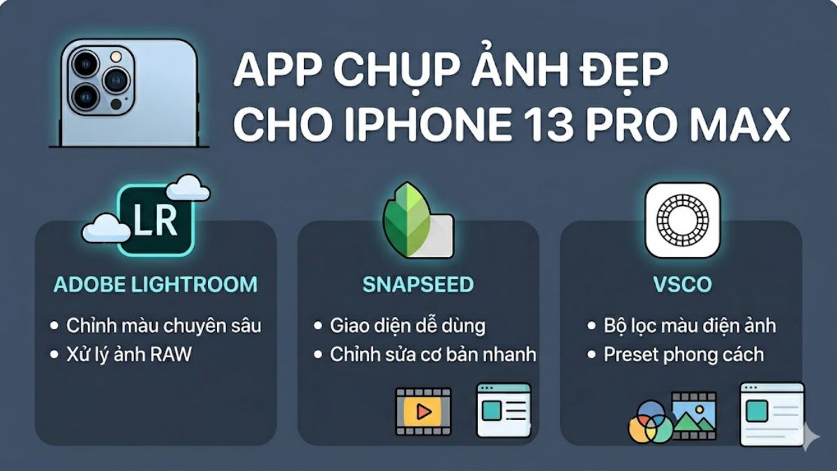 Các app hỗ trợ chụp ảnh đẹp cho iPhone 13 Pro Max