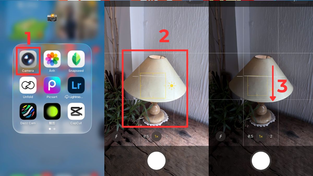 Cách chỉnh camera iPhone 13 Pro Max đẹp bằng độ sáng