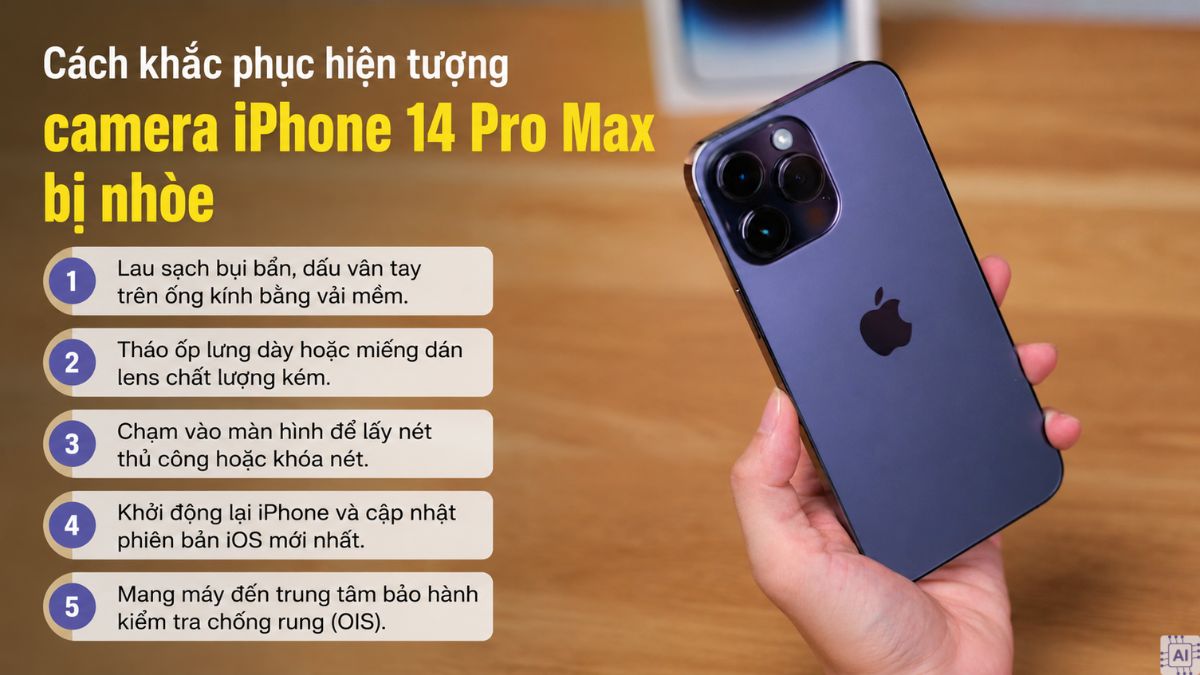Cách khắc phục hiện tượng camera iPhone 14 Pro Max bị nhòe