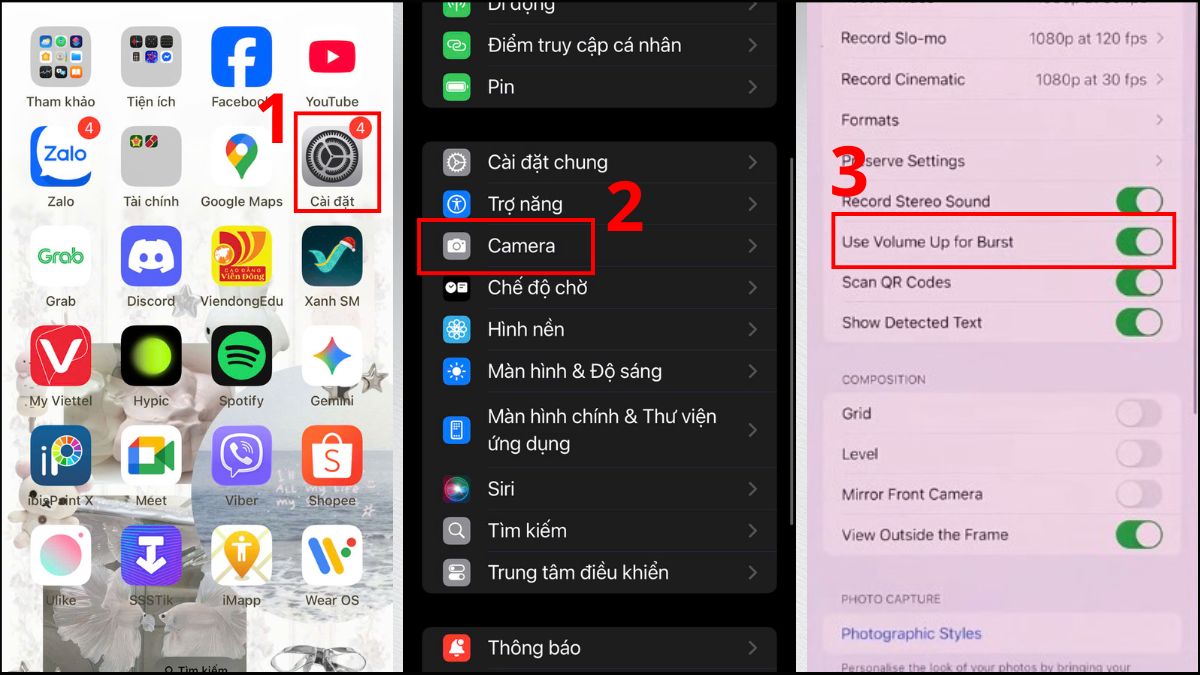 Cách chỉnh camera iPhone 15 Pro Max chụp hình đẹp bằng cách sử dụng tính năng chụp liên tiếp