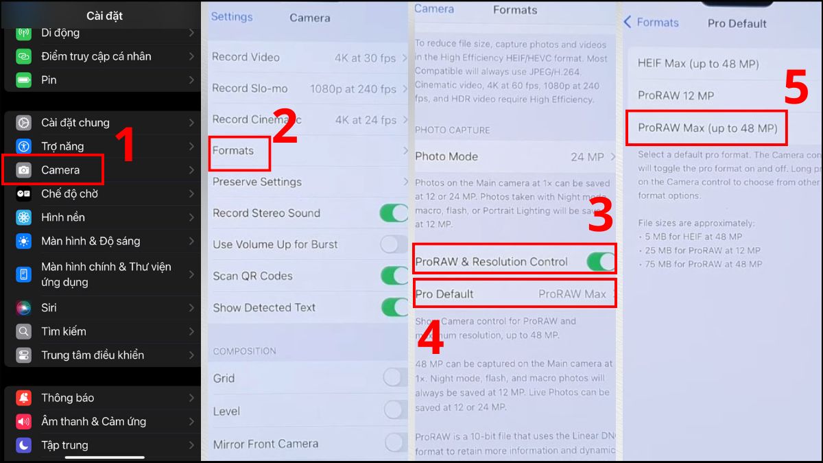 Cách chỉnh camera iPhone 15 Pro Max chụp hình đẹp bằng cách sử dụng độ phân giải cao 48MP