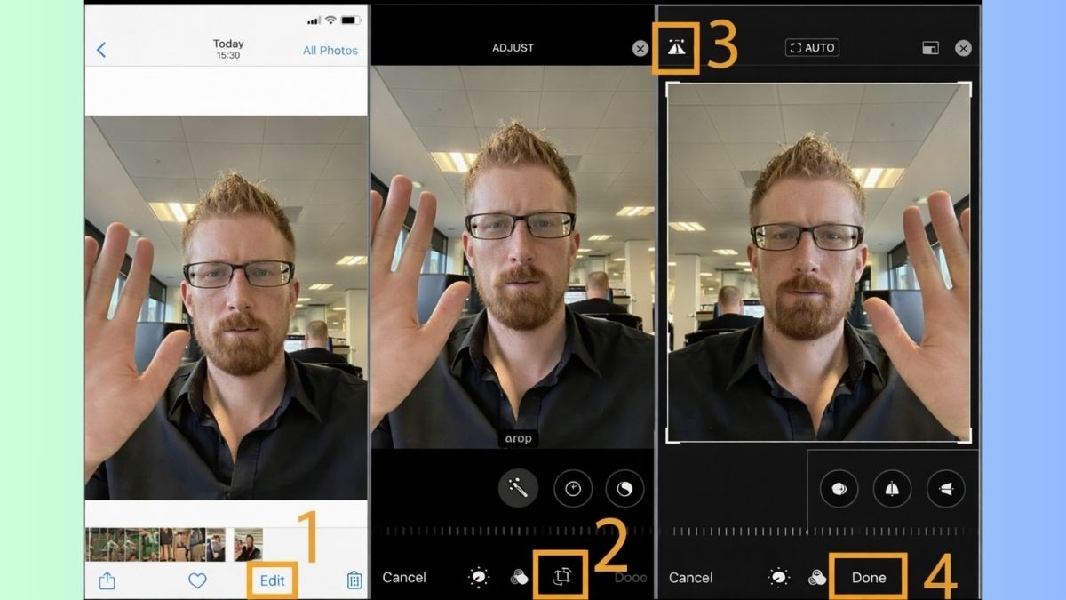 Cách chỉnh camera không bị lệch mặt trên iPhone iOS 13 trở đi
