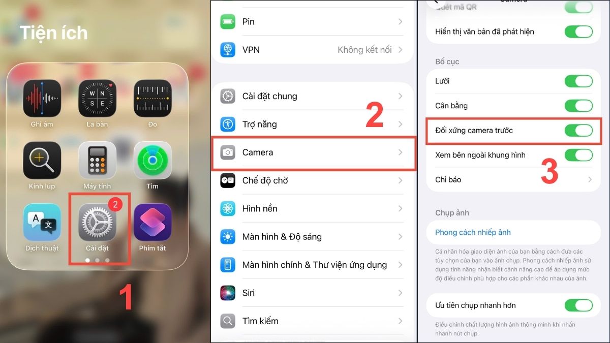 Cách chỉnh camera không bị lệch mặt trên iPhone iOS 14