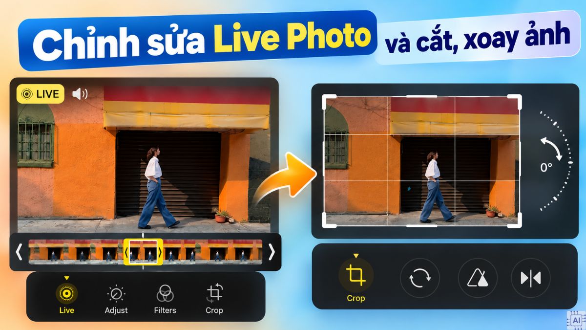 Chỉnh sửa Live Photo và cắt, xoay ảnh trên iOS 26