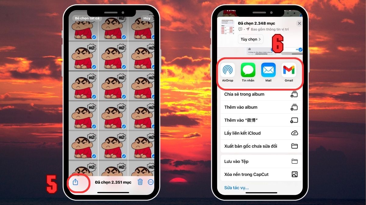 Cách chọn tất cả ảnh trên iPhone để chia sẻ - bước 3