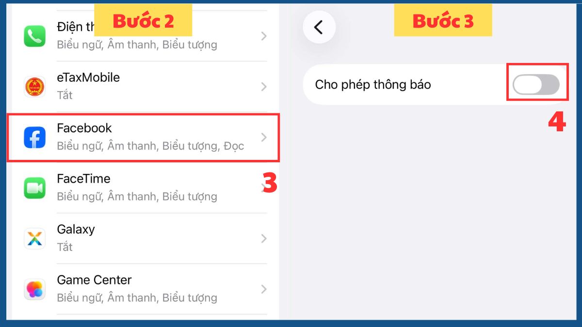 Tắt thông báo hiển thị để chống nhìn trộm màn hình iPhone - bước 2,3