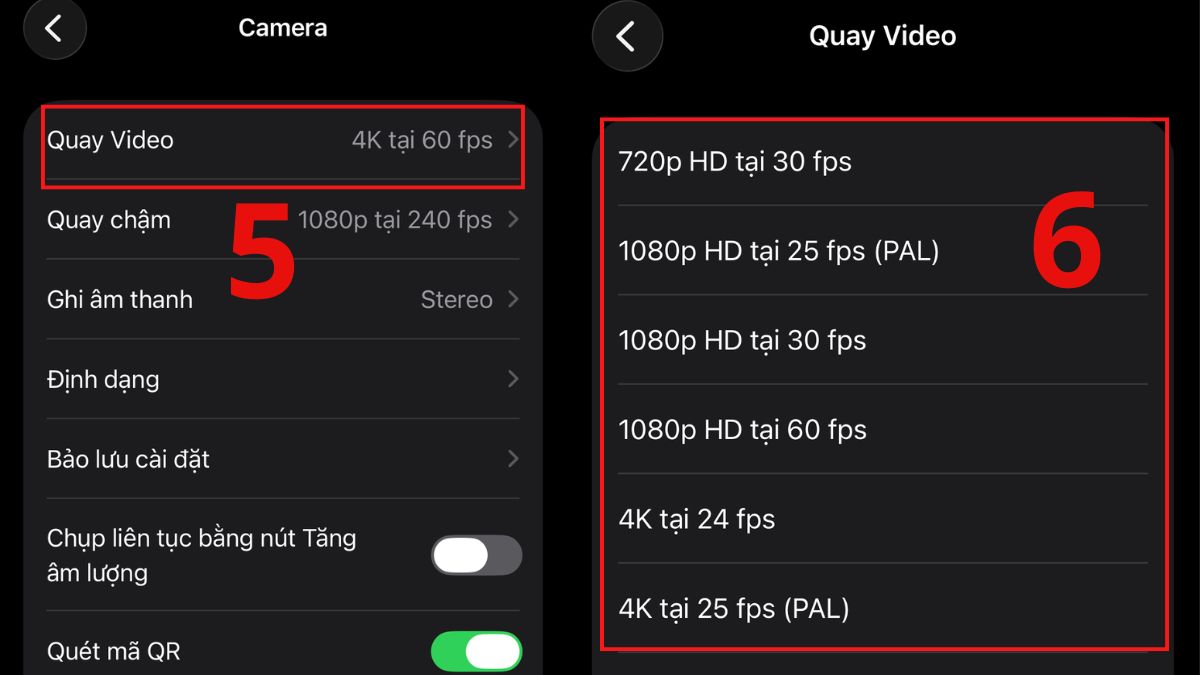 Cách chụp ảnh đẹp trên iPhone 12 bằng cách cài đặt chất lượng - bước 3