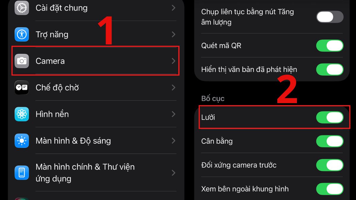 Cách chụp ảnh đẹp trên iPhone 12 bằng cách dùng tính năng lưới