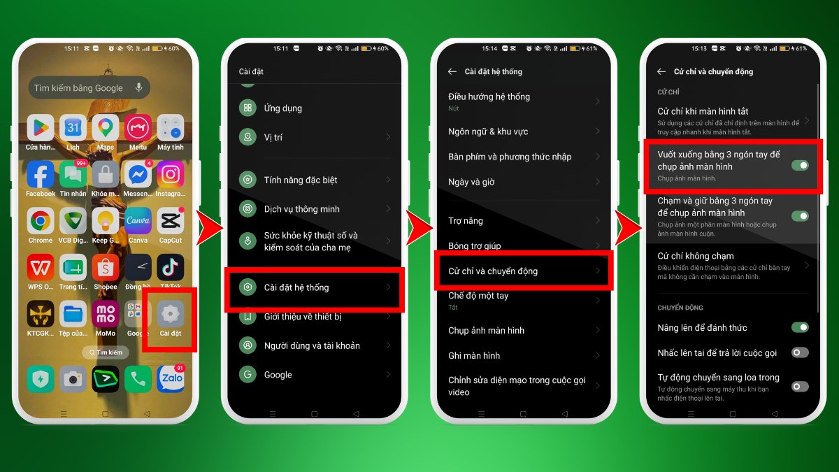 Cách sửa lỗi không chụp được màn hình OPPO - bước 3