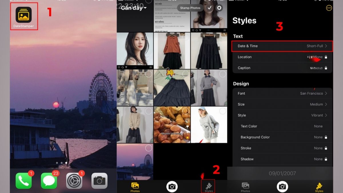 Cách chụp hình có ngày giờ trên iPhone bằng Timestamp Camera - bước 1
