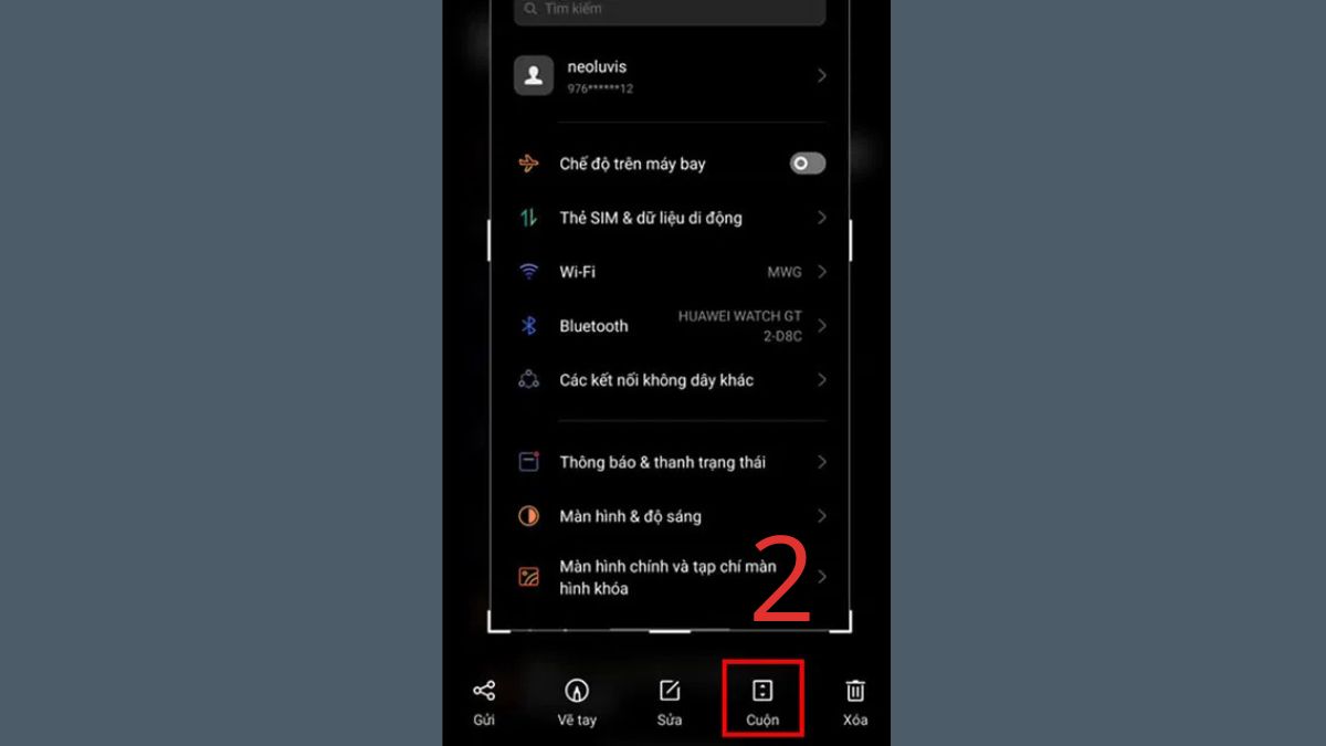 Cách chụp cuộn trang màn hình Oppo - bước 2