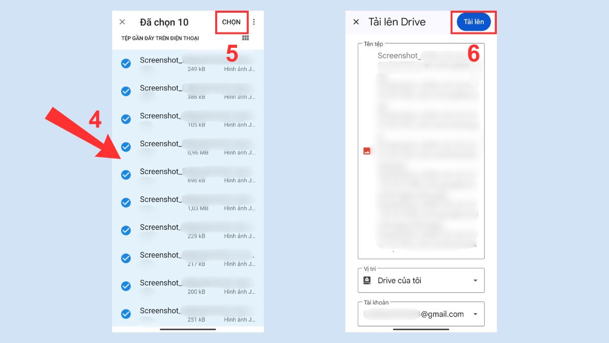 Cách chuyển ảnh từ điện thoại sang máy tính bằng Google Drive- bước 2
