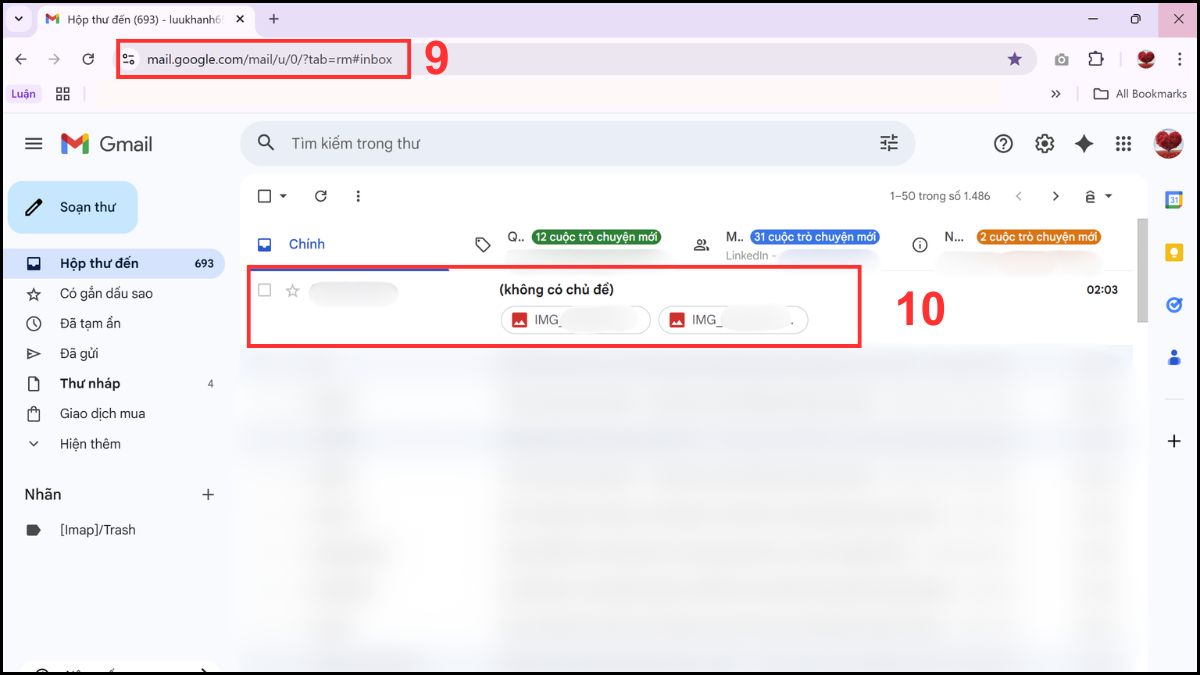 Cách chuyển ảnh từ điện thoại sang máy tính bằng email - bước 3