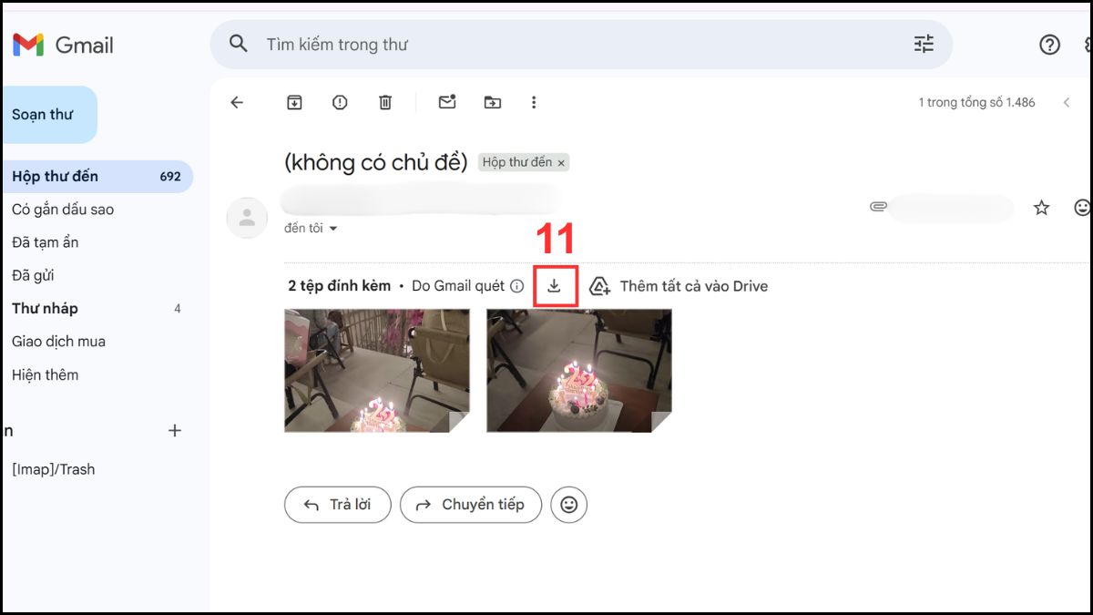 Cách chuyển ảnh từ điện thoại sang máy tính bằng email - bước 4