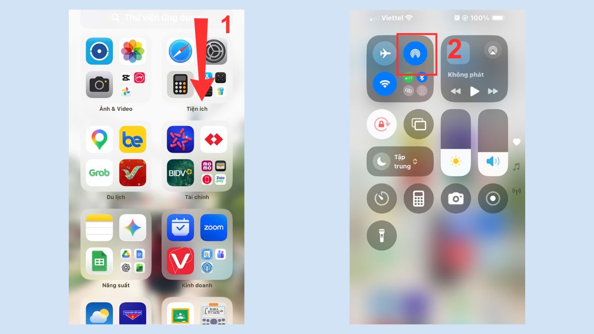 Cách chuyển ảnh từ điện thoại sang máy tính bằng AirDrop - bước 1