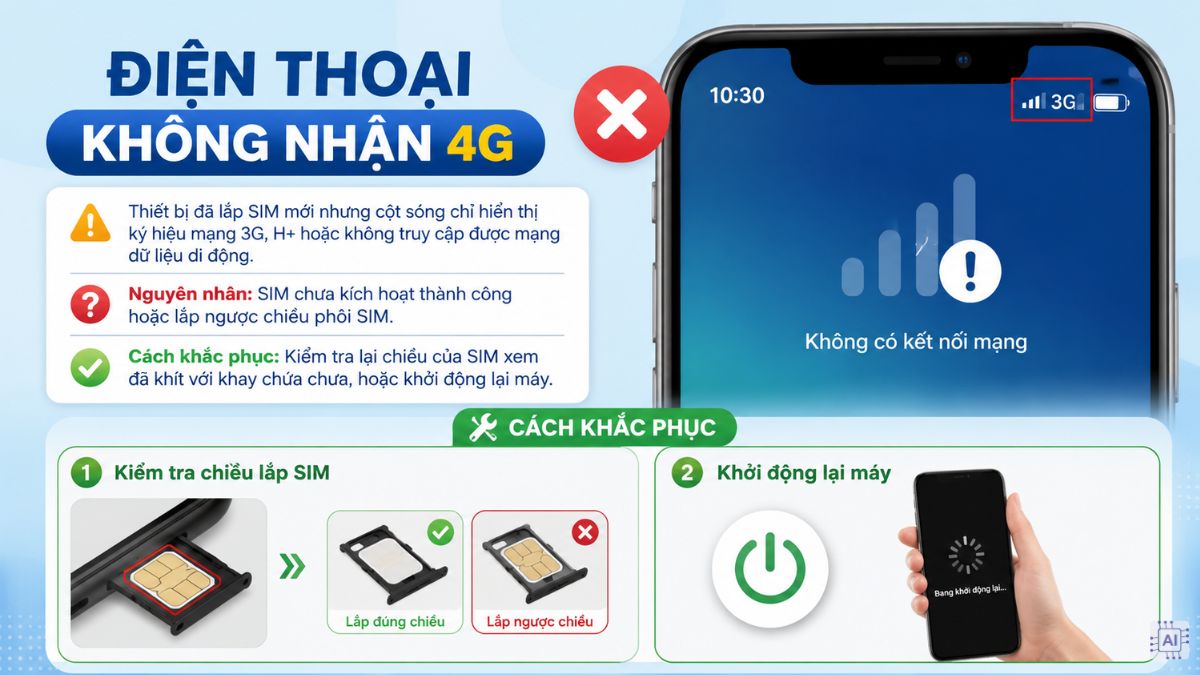 Lỗi điện thoại không nhận 4G và cách khắc phục