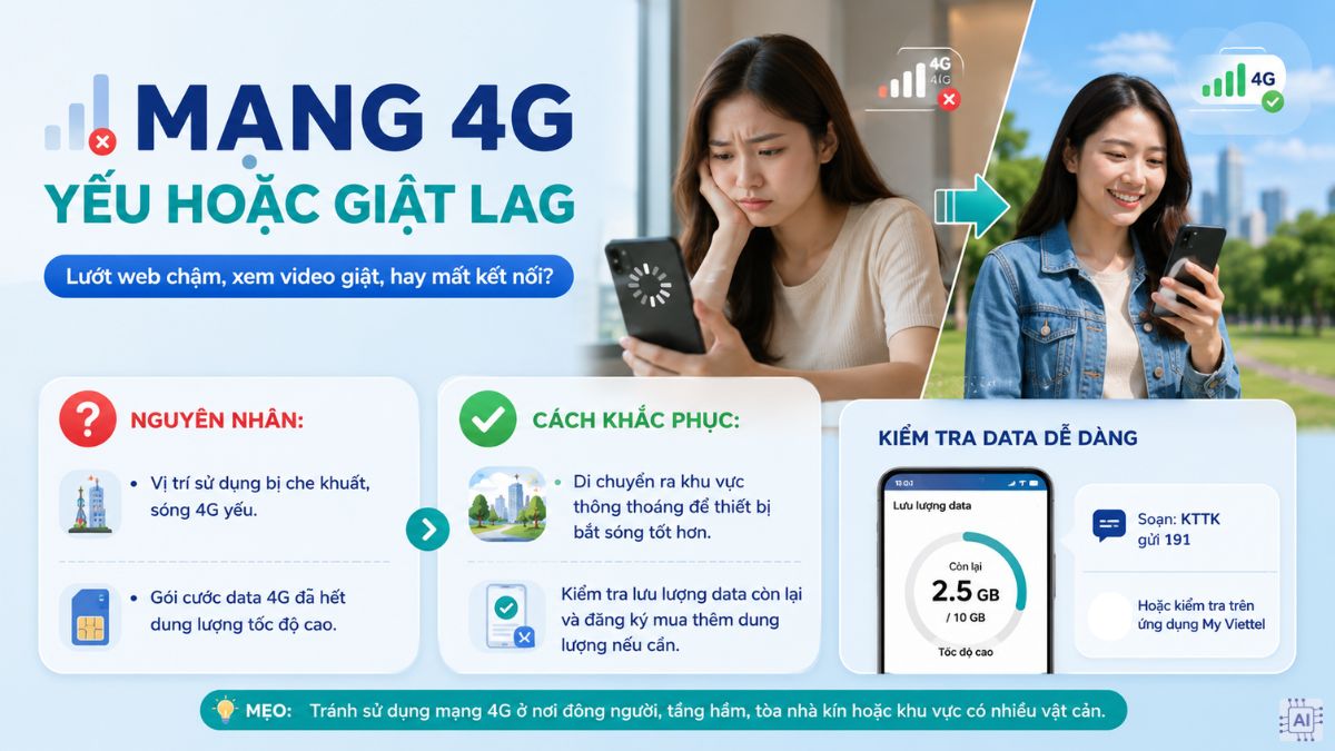 Lỗi mạng 4G yếu giật lag và cách khắc phục hiệu quả
