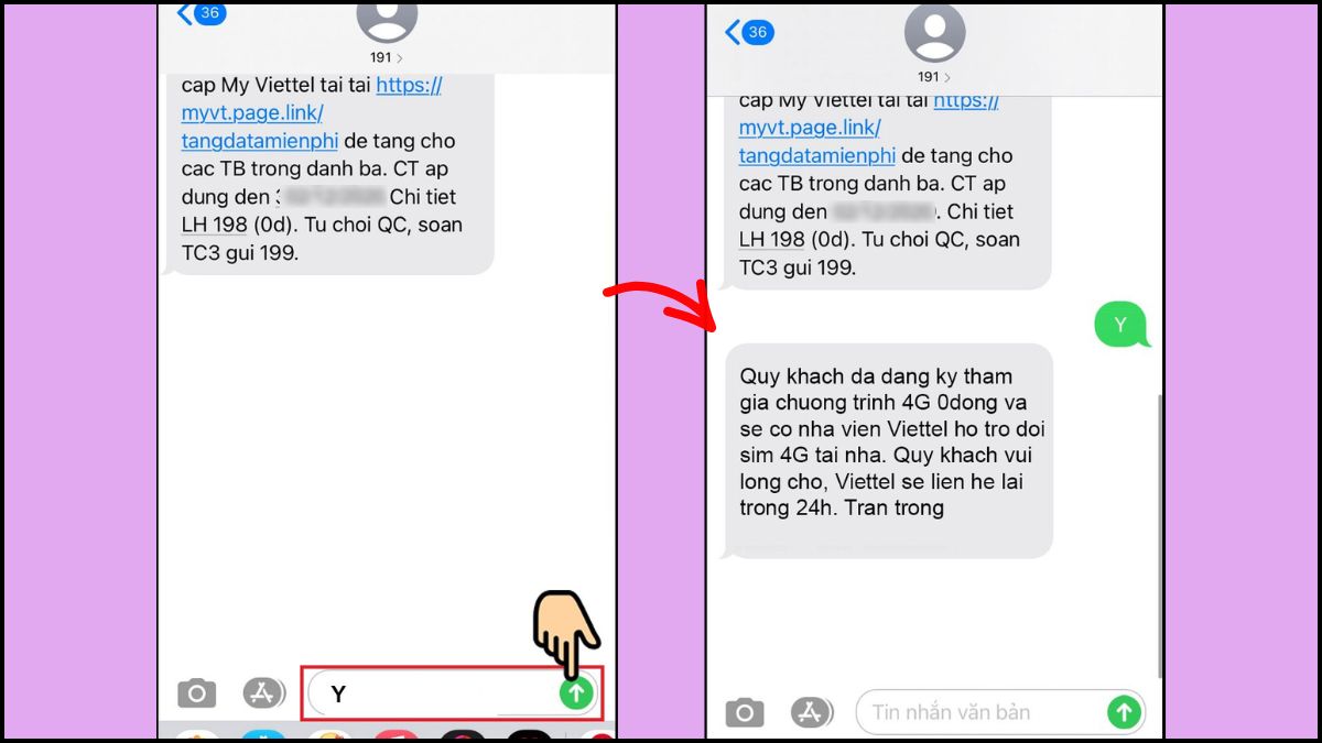 Cách chuyển điện thoại 2G lên 4G bằng tin nhắn - bước 2