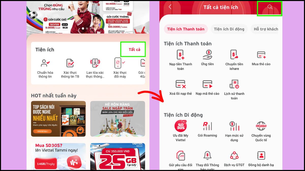 Cách chuyển điện thoại 2G lên 4G bằng My Viettel - bước 2