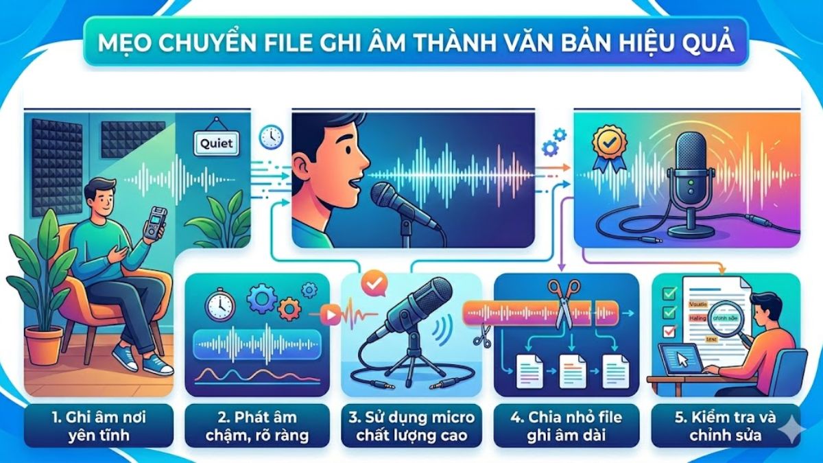 Các mẹo để chuyển file ghi âm thành văn bản trên iPhone hiệu quả