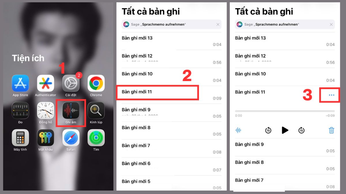 Cách chuyển ghi âm thành văn bản trên iPhone bằng Voice Memos - bước 1