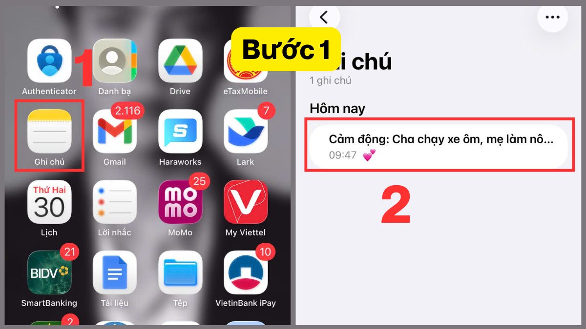 Cách chuyển ghi âm thành văn bản trên iPhone bằng Notes - bước 1