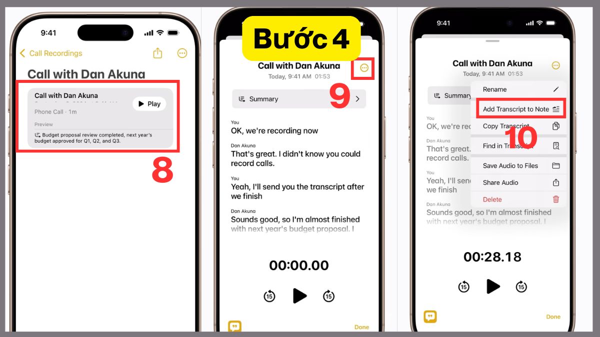Cách chuyển ghi âm thành văn bản trên iPhone bằng Notes - bước 4