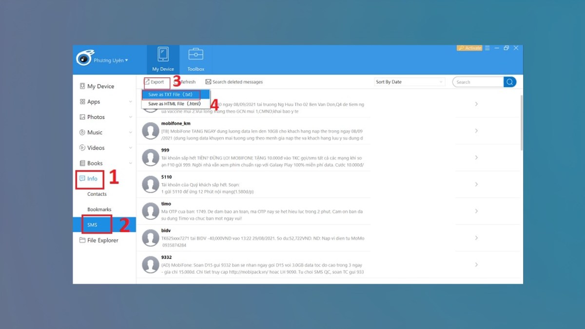 Cách chuyển tin nhắn từ iPhone cũ sang iPhone mới bằng iTools - bước 1