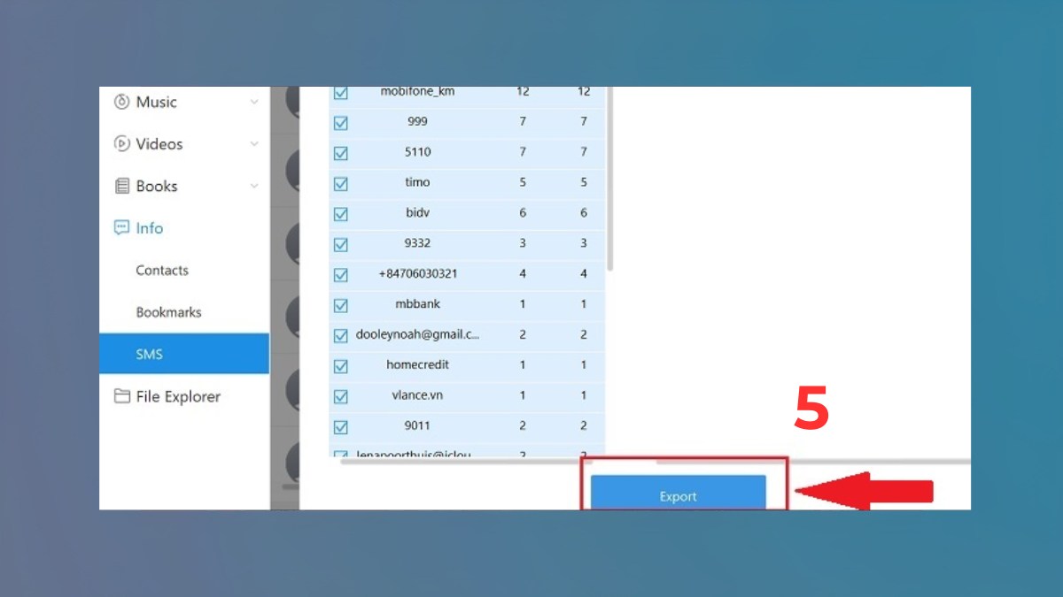 Cách chuyển tin nhắn từ iPhone cũ sang iPhone mới bằng iTools - bước 2,3,4,5