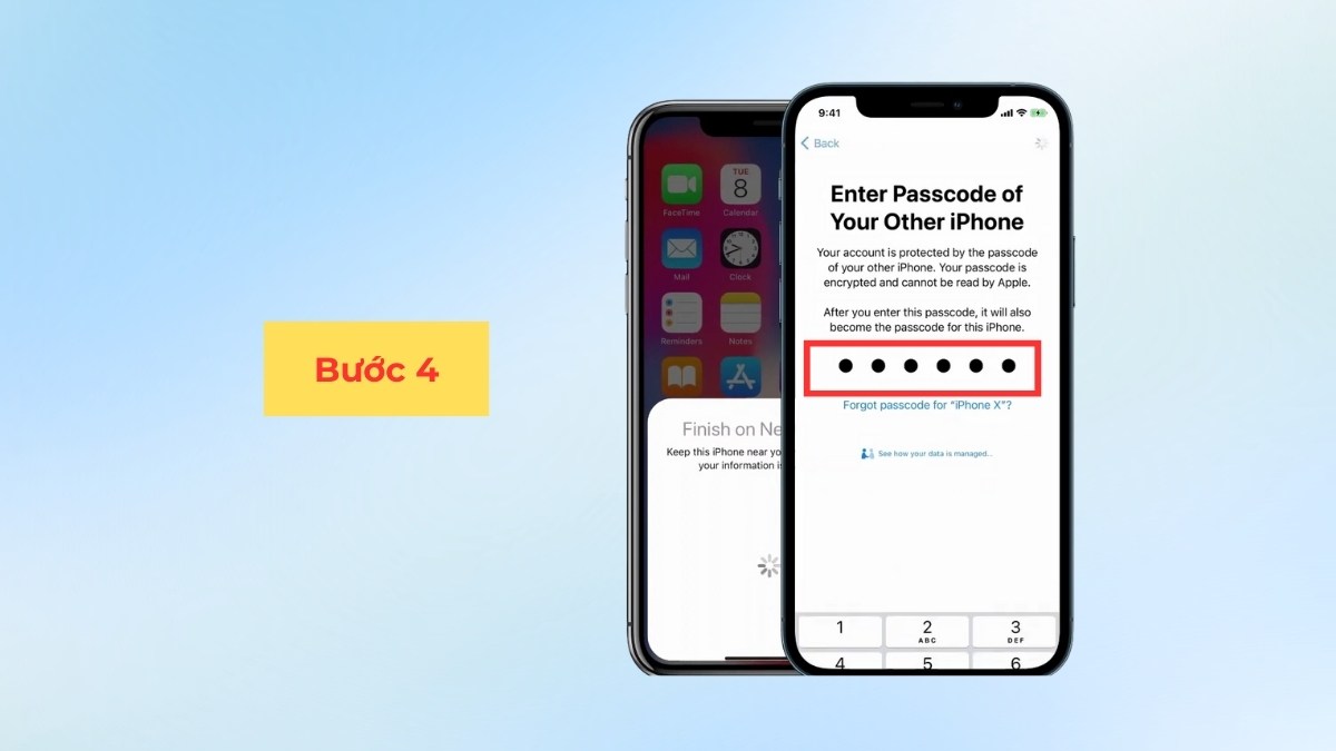 Cách chuyển tin nhắn từ iPhone cũ sang iPhone mới bằng Quick Start - bước 4