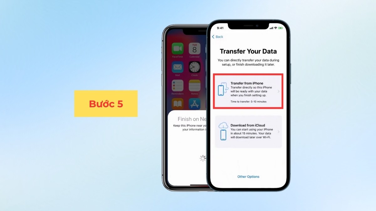 Cách chuyển tin nhắn từ iPhone cũ sang iPhone mới bằng Quick Start - bước 5