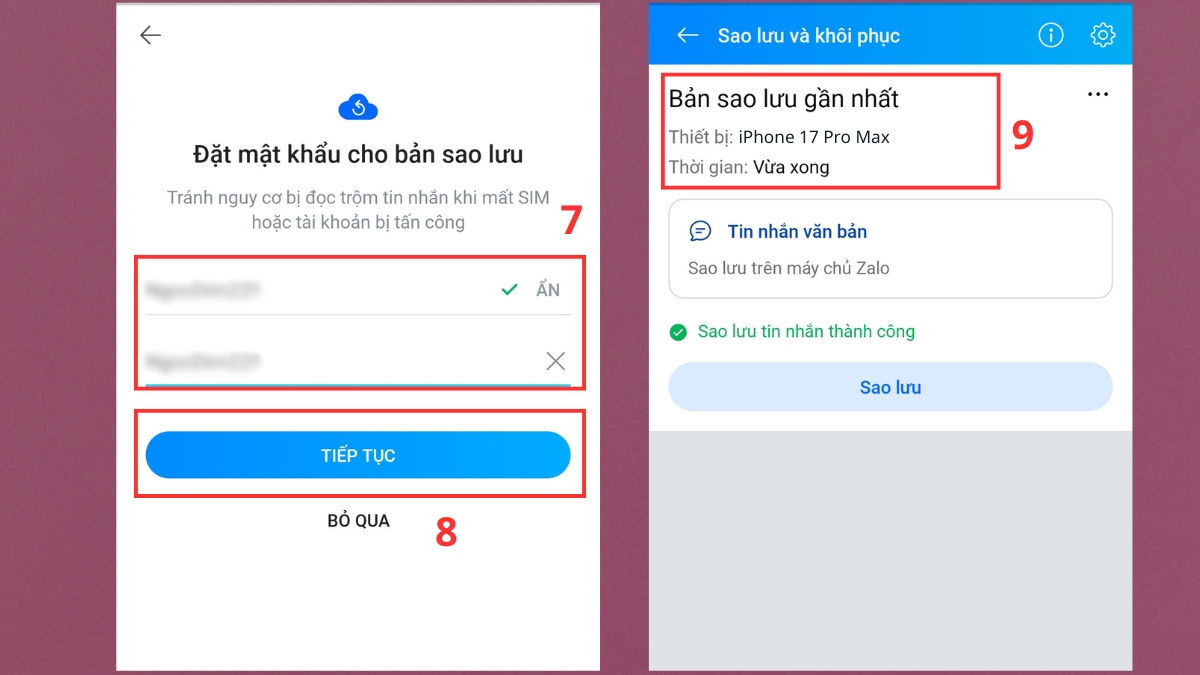 Cách chuyển Zalo từ iPhone cũ sang iPhone mới, sao lưu - bước 3