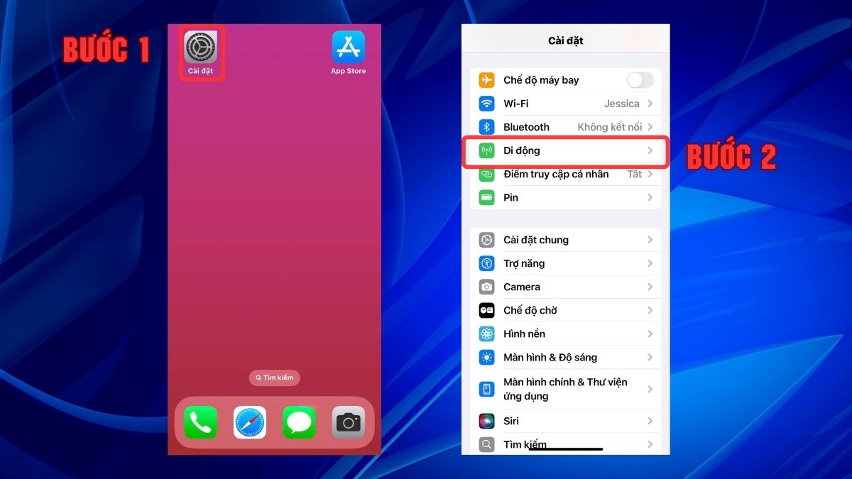 Cách chuyển vùng quốc tế trên iPhone - bước 1