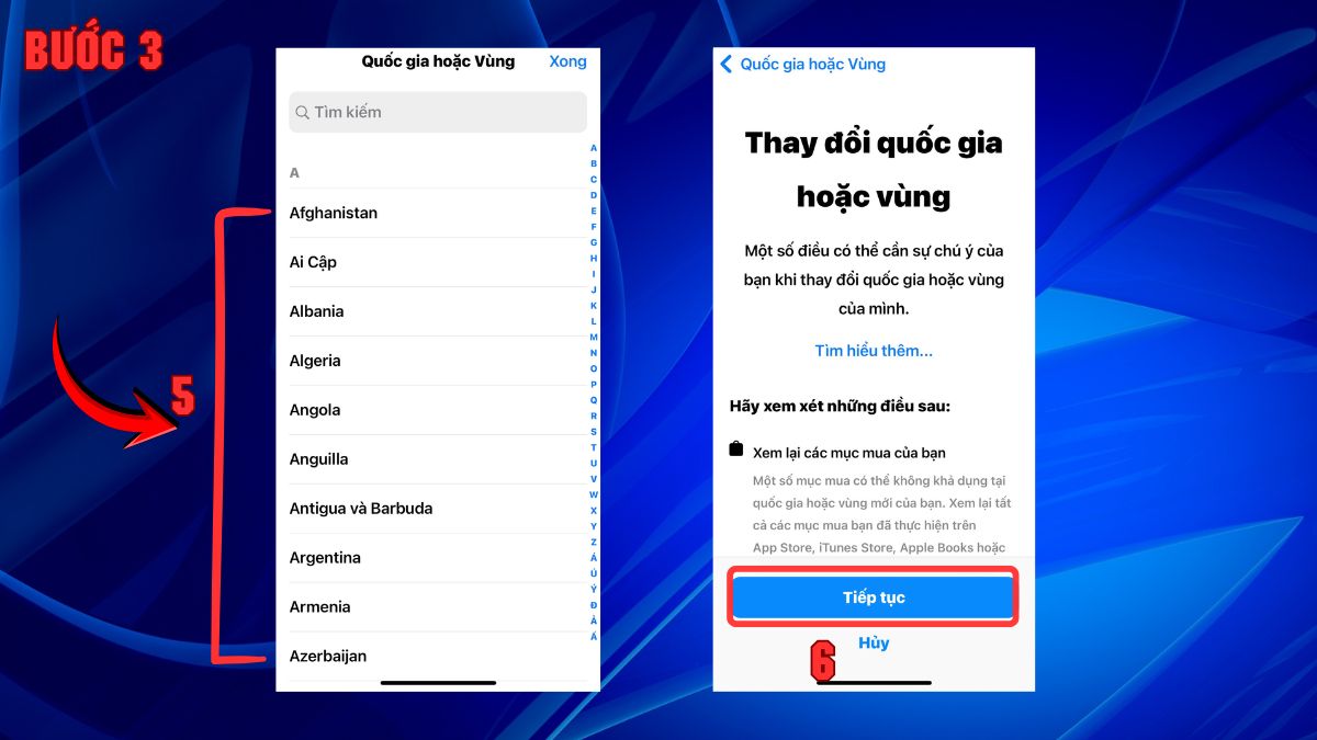 Cách chuyển vùng AppStore trên iPhone - bước 4