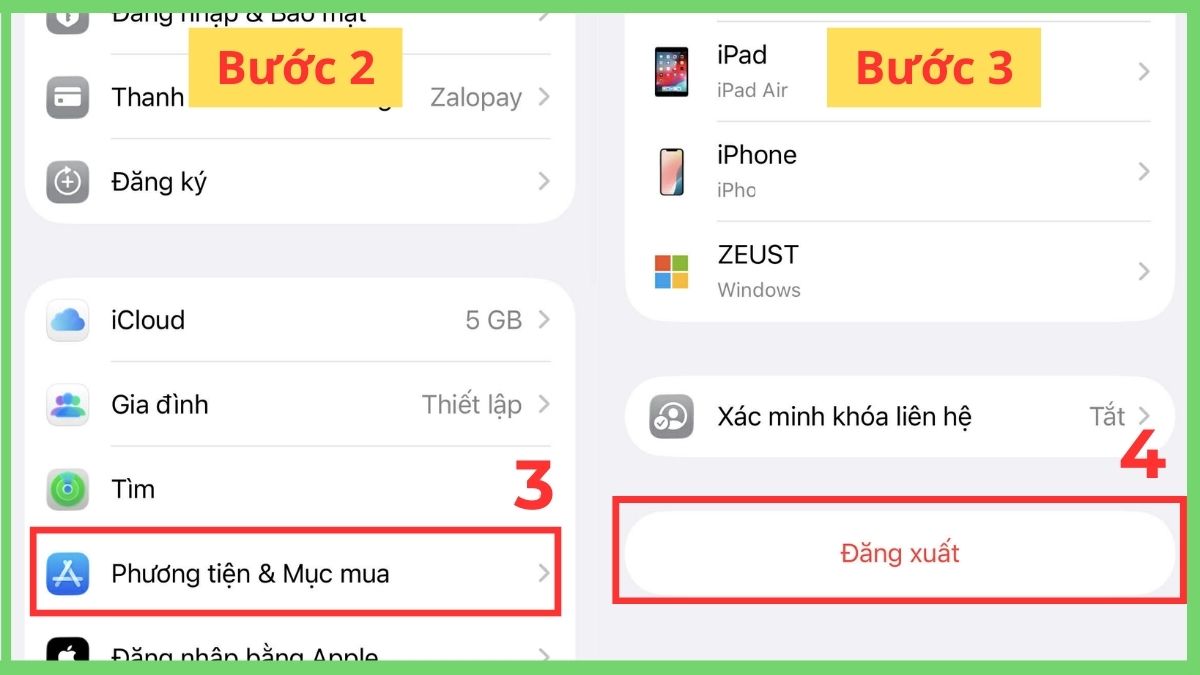 Cách đăng xuất App Store trong Cài đặt iPhone - bước 2