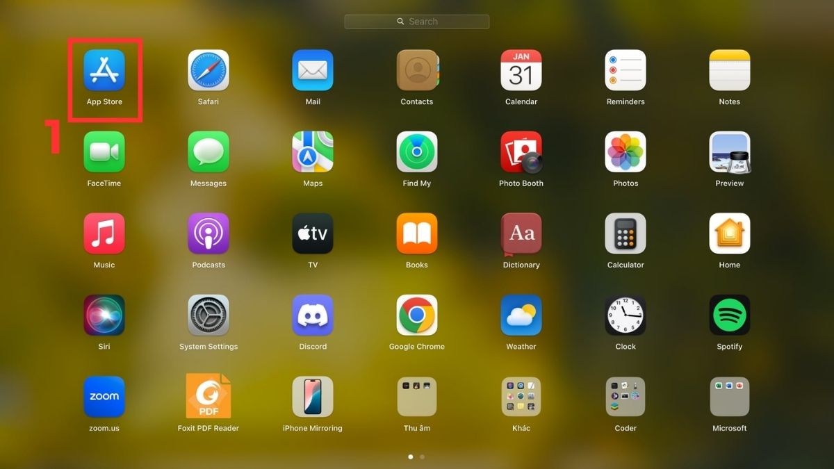Cách đăng xuất App Store trên Macbook - bước 1