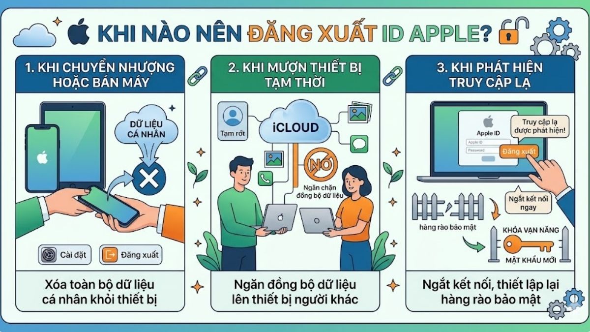 Thời điểm nên đăng xuất ID Apple