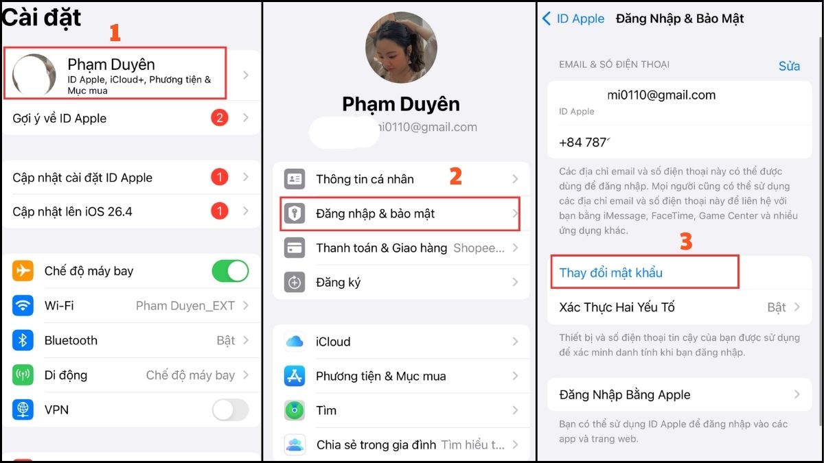 Cách đăng xuất ID Apple khi quên mật khẩu - bước 1